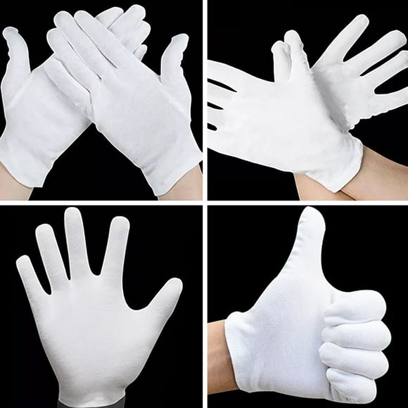 Free Shipping, Dusknt White Cotton Gloves White Cotton Work Gloves for Dry Hands and Beauty Hydrating 12 Pairs, Limited Time Offer!