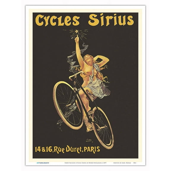 Sirius Bicycles (Cycles Sirius) - Paris France - Vintage French Advertising Poster by Henri Boulanger c.1899 - Master Art Print (Unframed) 9in x 12in