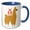 Blue/White, variant on 3drose, Cute Funny Creative Pink Owl Riding a Llama, 11oz Two-tone Red Mug