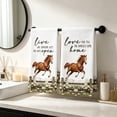 thumbnail image 5 of 2-Pack Farmhouse Horse Kitchen Towels, Absorbent Decorative Hand Towels with Rustic Horse Daisy Fence Print, Country Farm Dish Cloths for Home Decor, 5 of 6