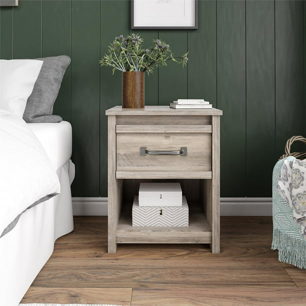 Better Homes & Gardens Rustic Ranch Nightstand, Gray Oak