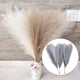 thumbnail image 2 of 3 piezas de ramo de flores de hierba de pampas secas artificiales, arreglo de flores de caña para Gris, 2 of 8