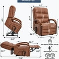 thumbnail image 2 of JERFIT Power Lift Recliner Chair with Heat and Massage, Faux Leather Reclining Chair for Elderly, Infinite Position Electric Recliner with Lumbar Support and Side Pockets, 2 of 9