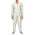 thumbnail image 3 of Naloa Gold Rabbit Men’s Pajamas Set - Long Sleeve Button Down Sleep Shirt and Pajama Bottoms Sleepwear Set-Medium, 3 of 7
