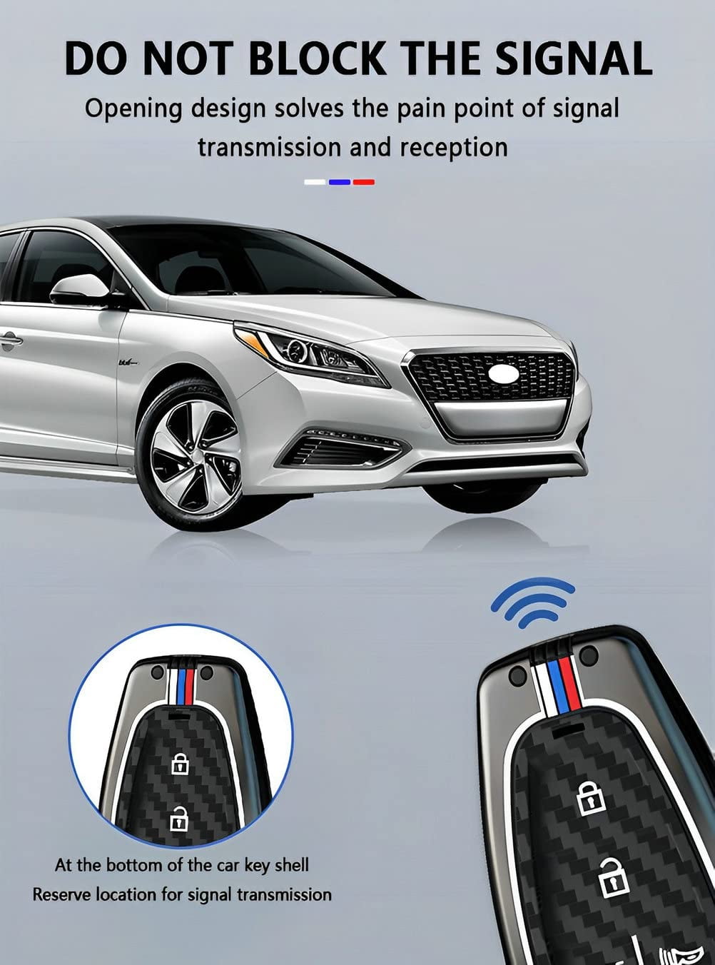 for Hyundai Key Fob Cover Case Metal Smart Key Holder Protector Compatible for Tucson Santa fe Sonata 2020-2024  5 Button