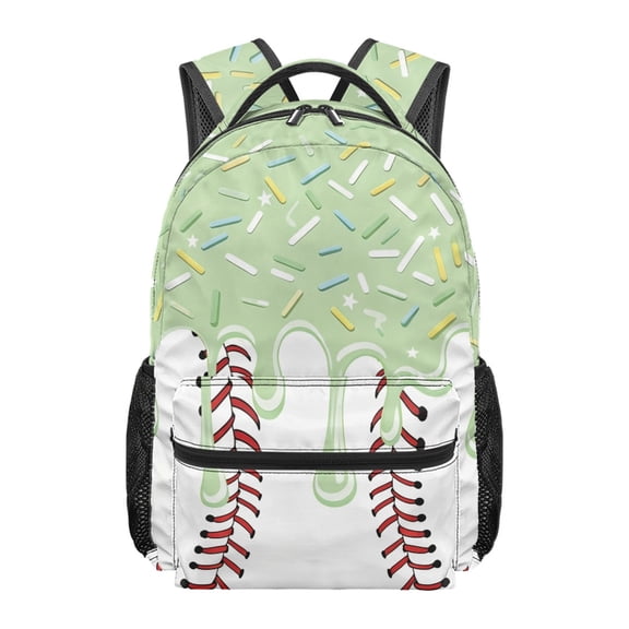 Chririnla Green Baseball Kids Backpack Boys Lightweight Bookbag Elementary School Daypack Teens Backpack with Adjustable Shoulder