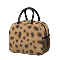 Womens Beige and Black Of Leopard Print Lunch Box for Work,Insulated Lunch Bag for Women,Loncheras Para Mujer,Leakproof Adult Lunch Bag for Work,Beach,Travel,Picnic,Camping