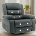 thumbnail image 1 of Lnsenfin Oversized Swivel Rocker Recliner Chair for Adults with Massage for Living Room,Grey, 1 of 6
