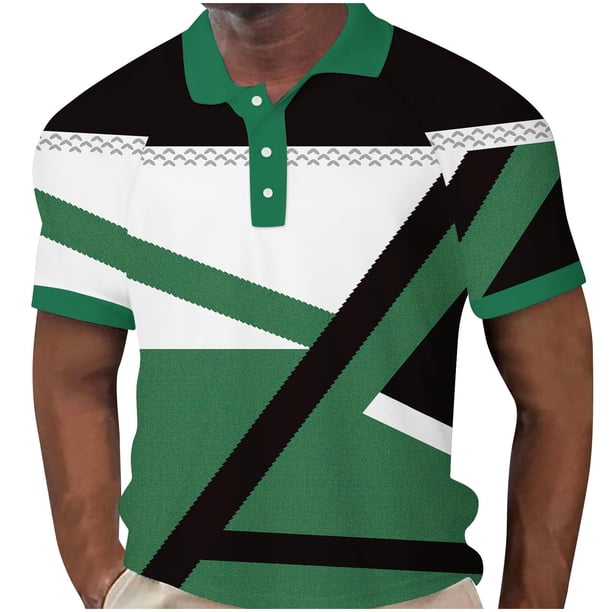 Camisas de Manga Larga para Hombres Impresos Girar Hacia Abajo Botones de Cuello Lateral Dividido, Casual Camiseta Blusa para Hombres