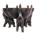 thumbnail image 3 of 8 inches Triumphant Elephants Carved Rain Tree Wooden Bowl - Fair Trade Handicraft, 3 of 6