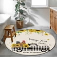 thumbnail image 3 of Round Rug 4Ft Washable Non-Slip, Country Kitchen Sunflowers Circle Area Rugs for Living Room Bedroom, Rustic Truck Vintage Farmhouse Indoor Floor Mats Carpet Runner for Home Decor Aesthetic, 3 of 8