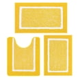 thumbnail image 1 of Juego de alfombras de baño Pauwer de 3 piezas con contorno en U, alfombrillas de baño absorbentes de microfibra de felpa, alfombras de baño antideslizantes, lavables a máquina, peludas, amarillas, 1 of 6