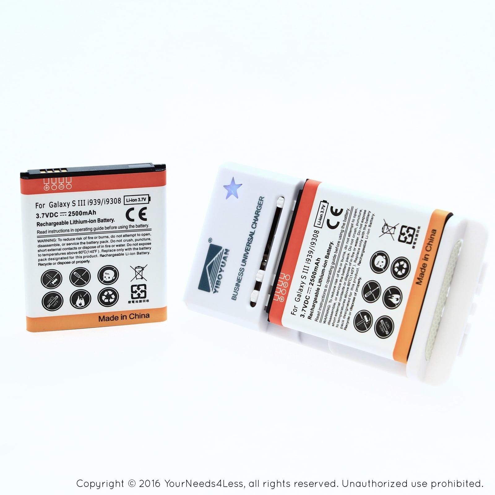 YN4L® 2 X 2500mAh Replacement Batteries for Samsung Galaxy Avant SM