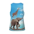 thumbnail image 5 of Easygdp Elephant Giraffe Men's Tank Top, Sleeveless Muscle T Shirts, Breathable, Quick-Dry, Loose for Gym, Running, Fitness - 3X-Large, 5 of 9