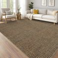 thumbnail image 1 of 8x10 Area Rugs Machine Washable Rug for Living Room, Modern Distressed Bedroom Rug, Non Slip Office Carpet, Low Pile Solid Rugs for Dining Room, Brown, 1 of 7