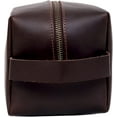 thumbnail image 4 of Leather Buffalo DoppKit Toiletry Travel Unisex Toiletry Cosmetic Pouch Shaving Kit Men Women (BROWN), 4 of 5