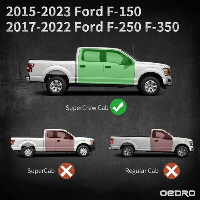 RVNI 6 inch Running Boards for 2015-2024 Ford F150 Super Crew Cab Drop Side Step Nerf Bar