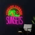 thumbnail image 3 of Handmadetneonsign Forever Chasing Sunsets Palm Tree Wall Art, Sunset Wall Decor, Island Wall Decor, 3 of 5
