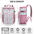 thumbnail image 3 of Travel Cooler Bag - Pioneer Flower Floral Print Pattern Camping Beer Cooler Backpack with Bottle Opener- Waterproof Insulated Picnic Backpacks - Cooler Bag for Beach, 3 of 6
