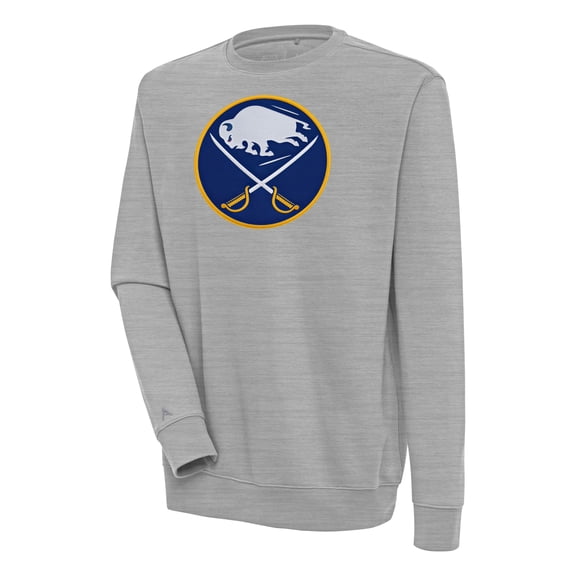 Men's Antigua  Heather Gray Buffalo Sabres Victory Pullover Sweatshirt