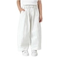 thumbnail image 2 of Agkizg Kids Solid Pants with Pockets Elastic Waist Casual Comfortable Pants for Boys Girls, Sizes 5-6 Years, 2 of 6