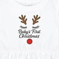 thumbnail image 4 of Inktastic My First Christmas Reindeer Girls Baby Dress, 4 of 5