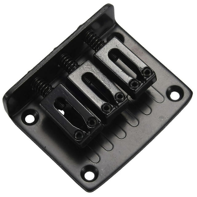 3-string BLACK Top Loading Hard-tail Bridge for Cigar Box Guitars & More