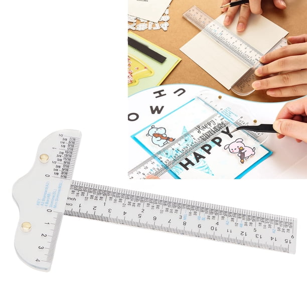 Regla De Dibujo, Regla T Flexible Durable Pulgada CM Transparente Multifunción Para Cortar