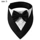 thumbnail image 2 of Collar de perro con pañuelo de boda formal para perro con pajarita, disfraz de cumpleaños, esmoquin ajustable para fiesta de mascotas, NEGRO, 2 of 5