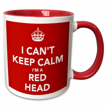 

3dRose I Cant Keep Calm Im A Red Head Red - Two Tone Red Mug 11-ounce