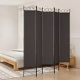 thumbnail image 1 of vidaXL 5-Panel Room Divider Brown 200x220 cm Fabric, 1 of 5