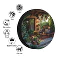 thumbnail image 4 of Rateoe Charming Garden Patio Pattern Tire Cover Wheel Protectors Weatherproof Wheel Covers Universal Fit for Trailer Rv SUV Truck Camper Travel Trailers Accessories-15 inch, 4 of 6