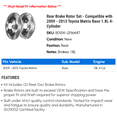 thumbnail image 2 of Rear Brake Rotor Set - Compatible with 2009 - 2013 Toyota Matrix Base 1.8L 4-Cylinder 2010 2011 2012, 2 of 2