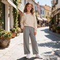 thumbnail image 4 of newwalpole Girls Cropped Sweatshirt Off Shoulder Long Sleeve Casual Crop Top | Cute Loose Fit Pullover Solid Color Y2K Trendy Shirt for Daily School Wear(Beige,15-16 Years), 4 of 7