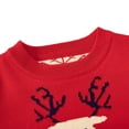 thumbnail image 3 of GYRATEDREAM Toddler Boys Girls Sweatshirts Christmas Reindeer Fleece Crewneck Pullover Xmas Winter Warm Sweaters Tops for 4Y Red, 3 of 6