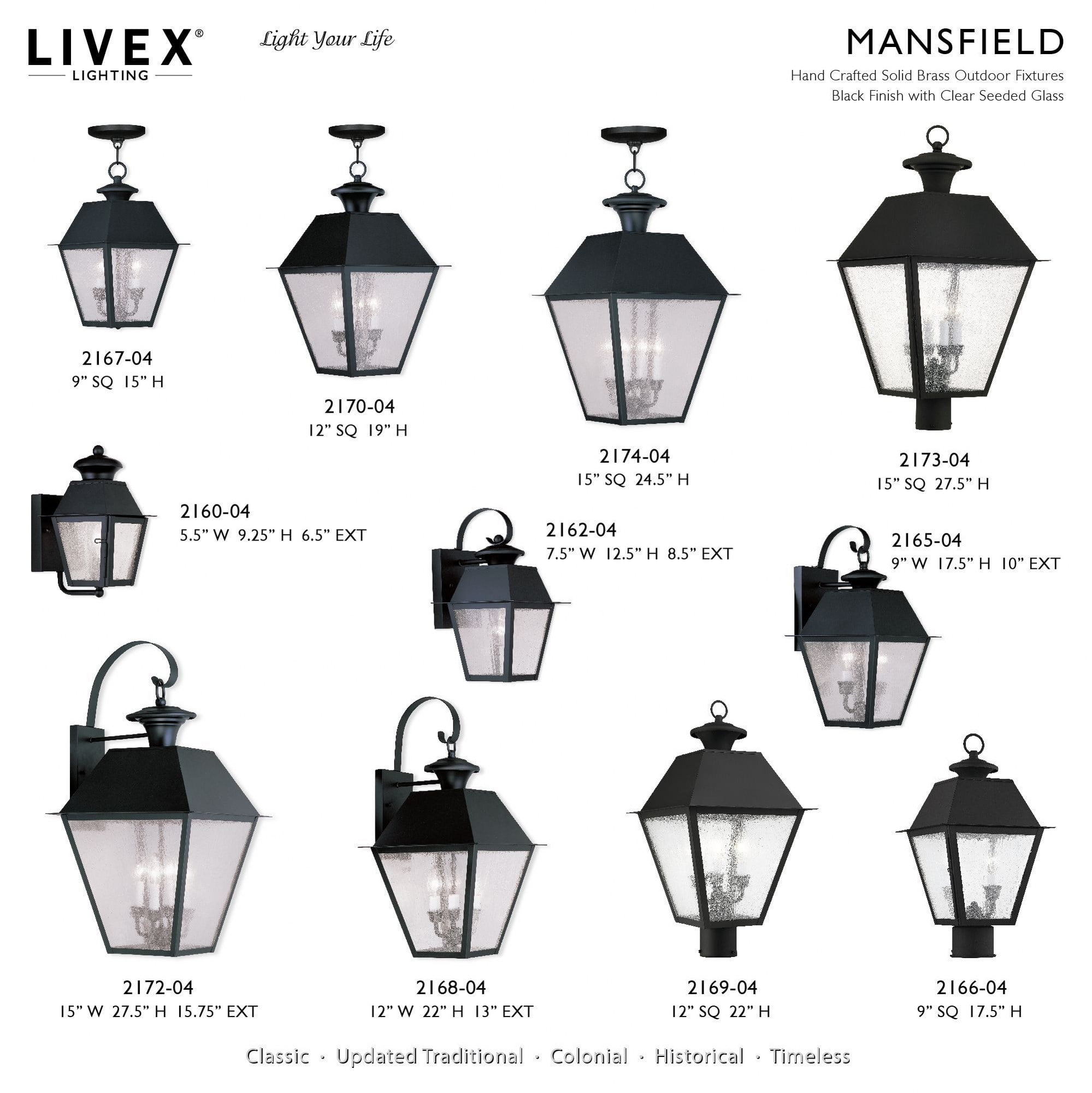 Livex Lighting Mansfield 3 Light Outdoor Post Lantern