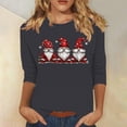 thumbnail image 2 of BiZtdJrK Daily Sales of the Day Womens Gnomes Printed Christmas Shirts Casual Round Neck 3/4 Sleeve Shirts 2025 Fall Fashion Pullover Tops Gray M, 2 of 5