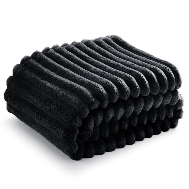 Blanket Bedsure Twin GentleSoft Cozy - Forro polar de franela, color negro