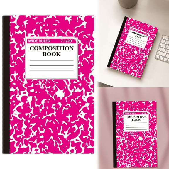 Wide Ruled Notebook Composition Notebooks Wide Ruled Composition Book Wide Notebook PaperSewn Binding Cover Assorted Colors,Drak Pink