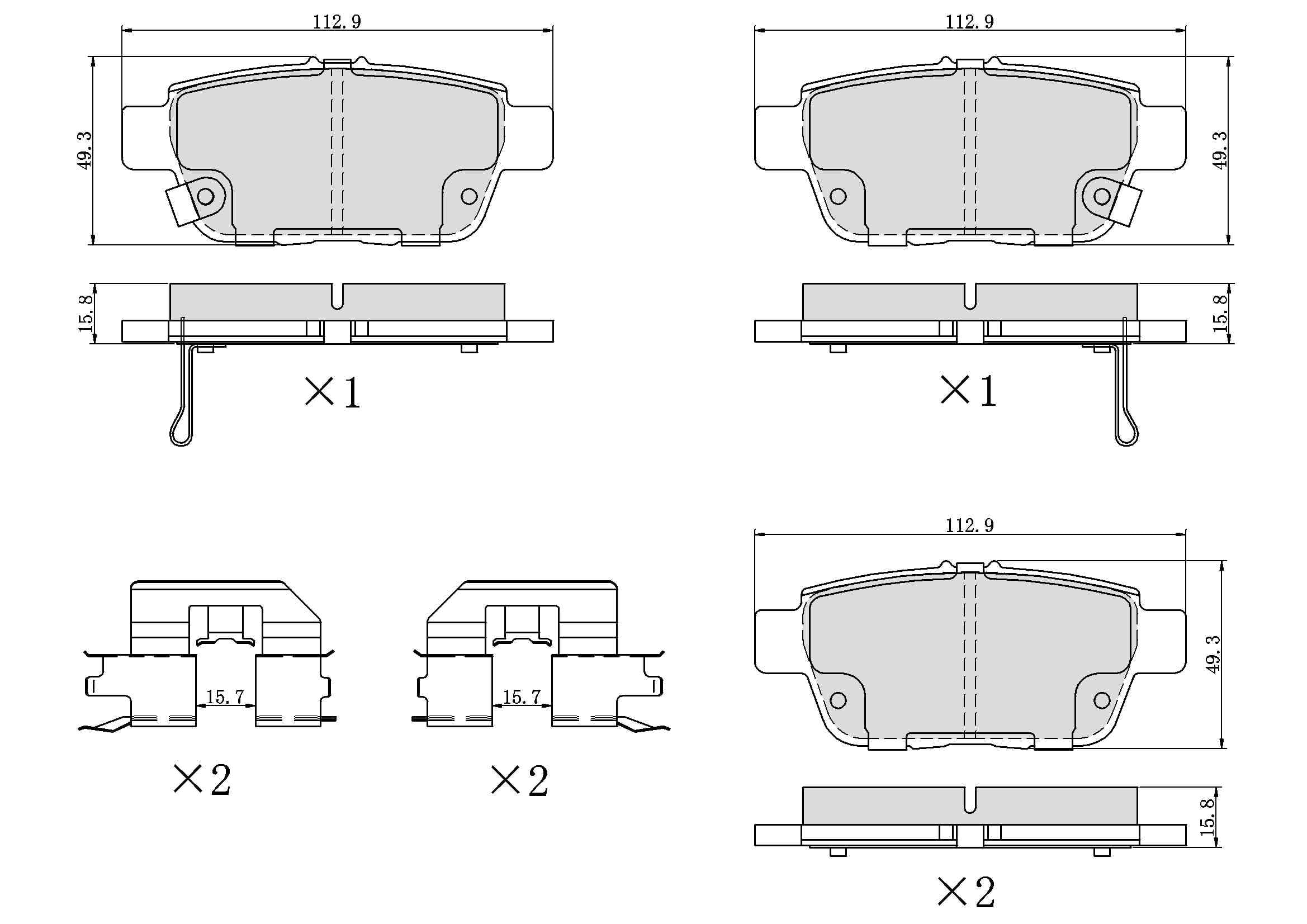 Winstop Brake Pad Set, Rear WS.1103.0.C, Honda Ridgeline 2014-2006