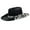 Black, variant on HNMKIU Western Dome Cowboy Hat with Decorative Letters and Headscarf for Wedding Events White,One Size