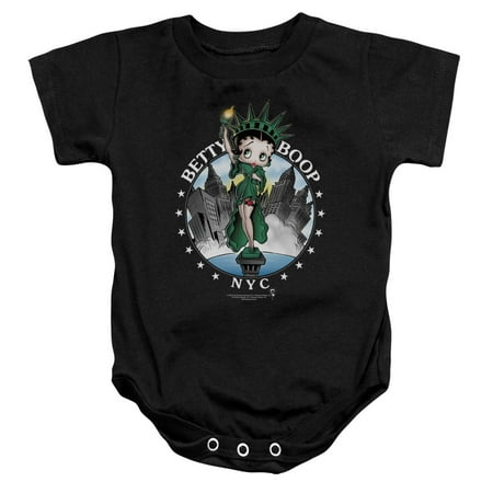 

Betty Boop Cartoon Statue of Liberty NYC Skyline Infant Romper Snapsuit