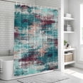 thumbnail image 6 of Vintage Bohemia Bathroom Shower Curtains with 12 Hooks Polyester Waterproof Shower Curtain for Stalls and Bathtubs Abstract Minimalist Art Teal Red Decorative Bathroom Privacy Curtain 48x72 Inches, 6 of 9