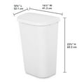 thumbnail image 3 of Sterilite 11.3 Gal. Lift Top Wastebasket Plastic, White, 3 of 6