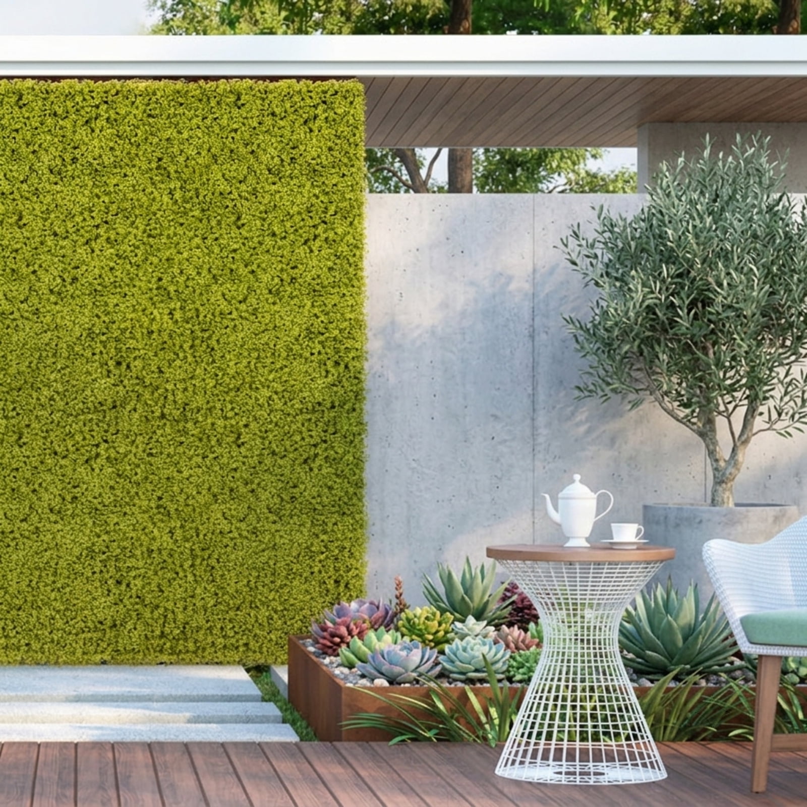 Vebreda Artificial Plant Decor, 12 Pieces 20 x 20 inches Artificial Grass Wall Panels for Garden Yard Balcony, Lush and Lifelike Artificial Hedge