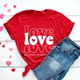 thumbnail image 2 of Erwazi Valentines Shirts for Women Short Sleeve T-Shirts Love Heart Cute Graphic Valentines Day Tops Crew Neck Holiday Tees Red, 2 of 7