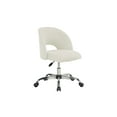 thumbnail image 6 of Mainstays Fabric Upholstered Open Back Office Chair with Textured Boucle Fabric, Casters, Vanilla for Teens and Adults, 6 of 6