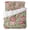 Green, variant on Queen Size Duvet Cover 4 Piece Bedding Set Abstract Pink Flowers on Green Bed Sheet Sets Soft Microfiber Comforter Cover with Flat Sheet 2 Pillow Shams