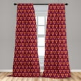 thumbnail image 5 of Modern Curtains 2 Panels Set, Symmetrical Motifs in Floral Style Old Fashioned Abstract Art Design, Window Drapes for Living Room Bedroom, 56"W X 95"L, Dark Violet Magenta, by Ambesonne, 5 of 5