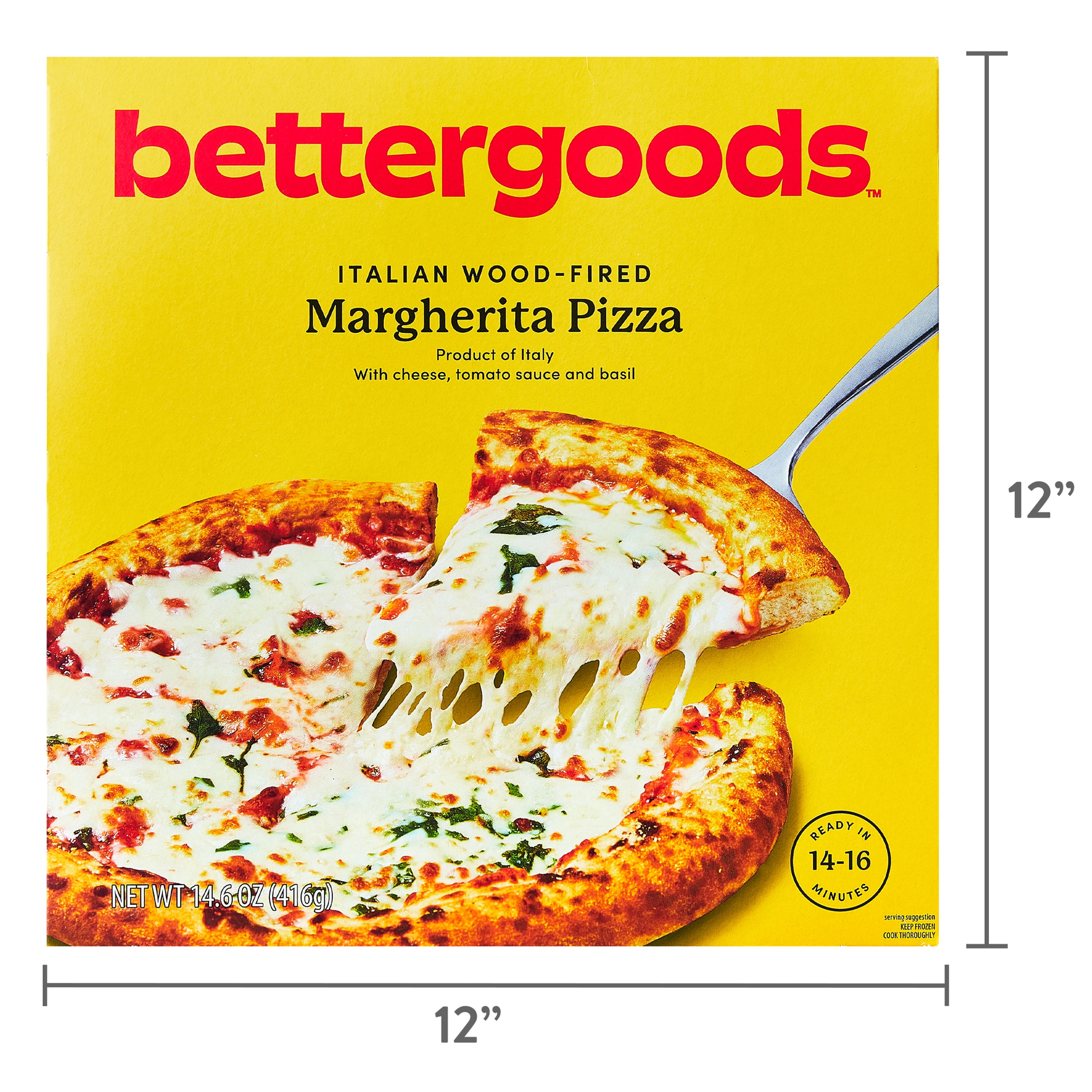 bettergoods Italian Wood-Fired Margherita Pizza, 14.6 oz (Frozen)